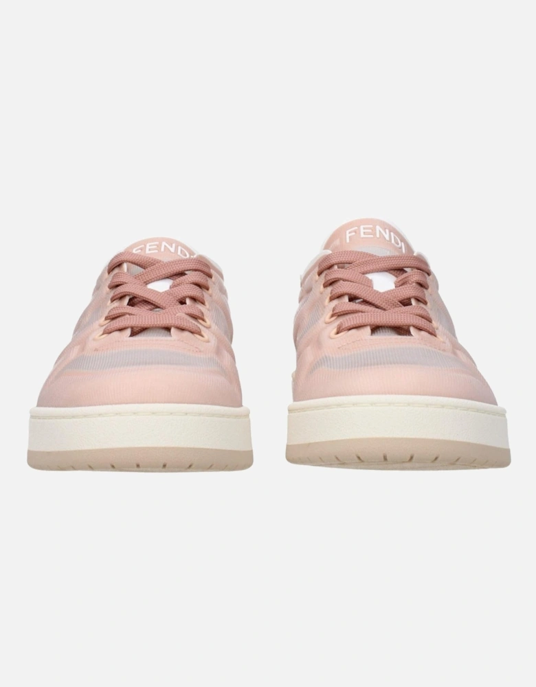 Casual Net Lace-Up Sneakers with Logo Detailing Women - Pink