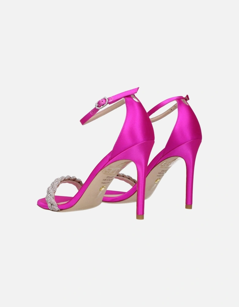 Satin High Heel Rhinestone Sandals Women - Pink