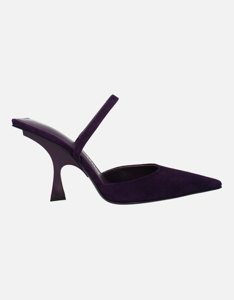 Suede High Heel Pointy Toe Sandals Women - Purple