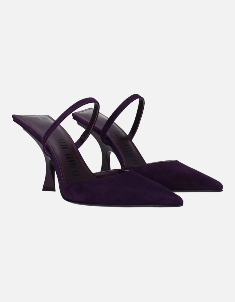 Suede High Heel Pointy Toe Sandals Women - Purple