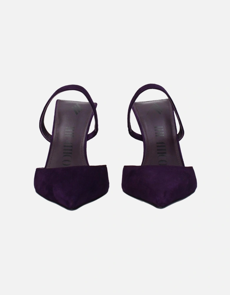 Suede High Heel Pointy Toe Sandals Women - Purple