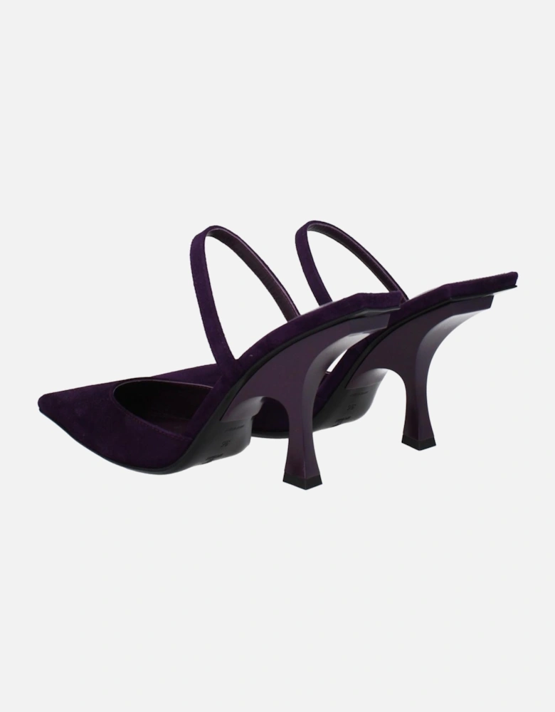 Suede High Heel Pointy Toe Sandals Women - Purple