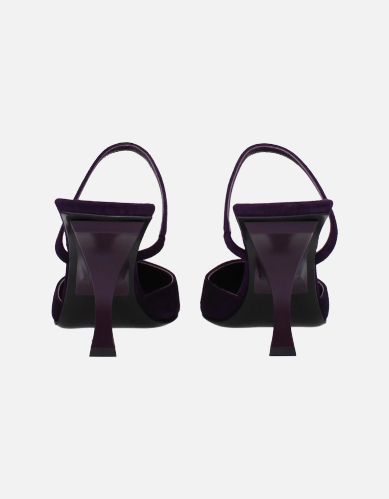 Suede High Heel Pointy Toe Sandals Women - Purple