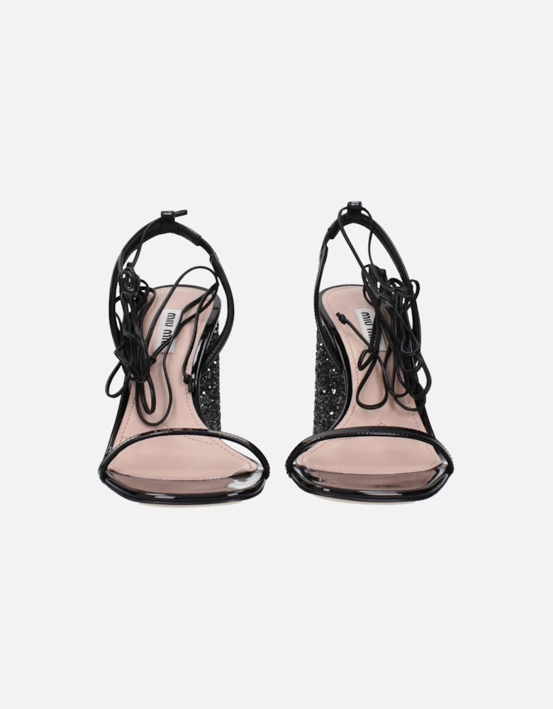 Patent Leather High Heel Open Toe Sandals Women - Black