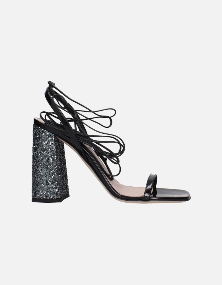 Patent Leather High Heel Open Toe Sandals Women - Black