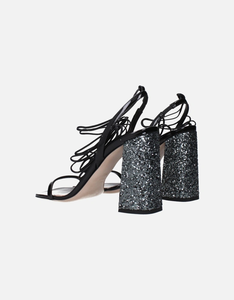 Patent Leather High Heel Open Toe Sandals Women - Black
