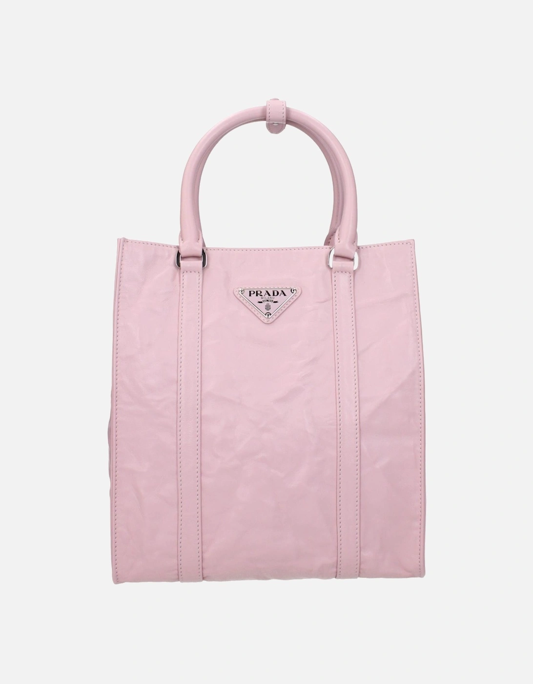 Leather Handbag with Adjustable Shoulder Strap Women - Pink, 4 of 3