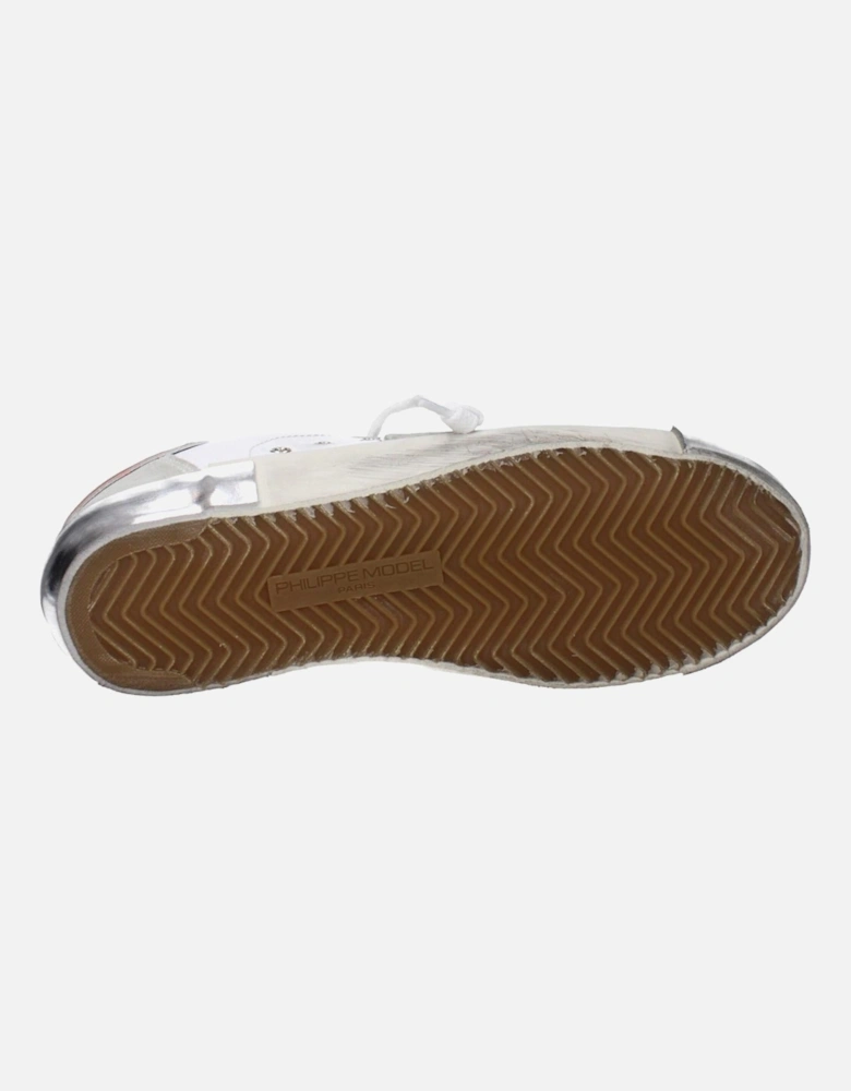 Leather Sneakers with Logo Details Women - White