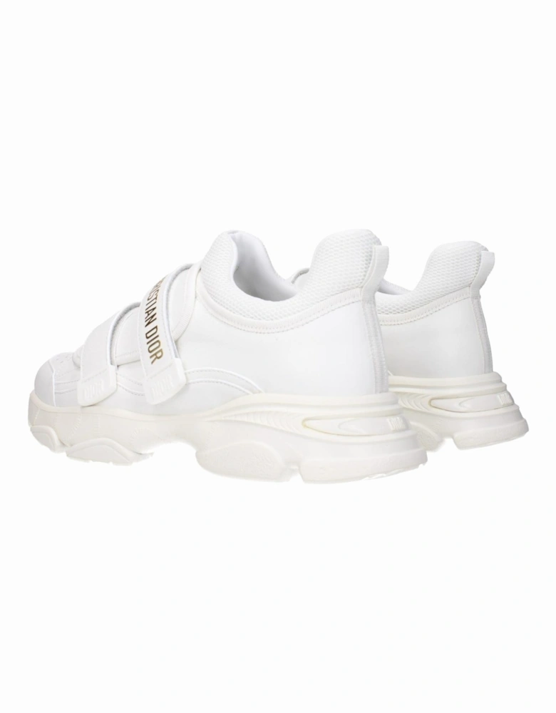 Leather Sneakers with Side and Back Logo Women - White