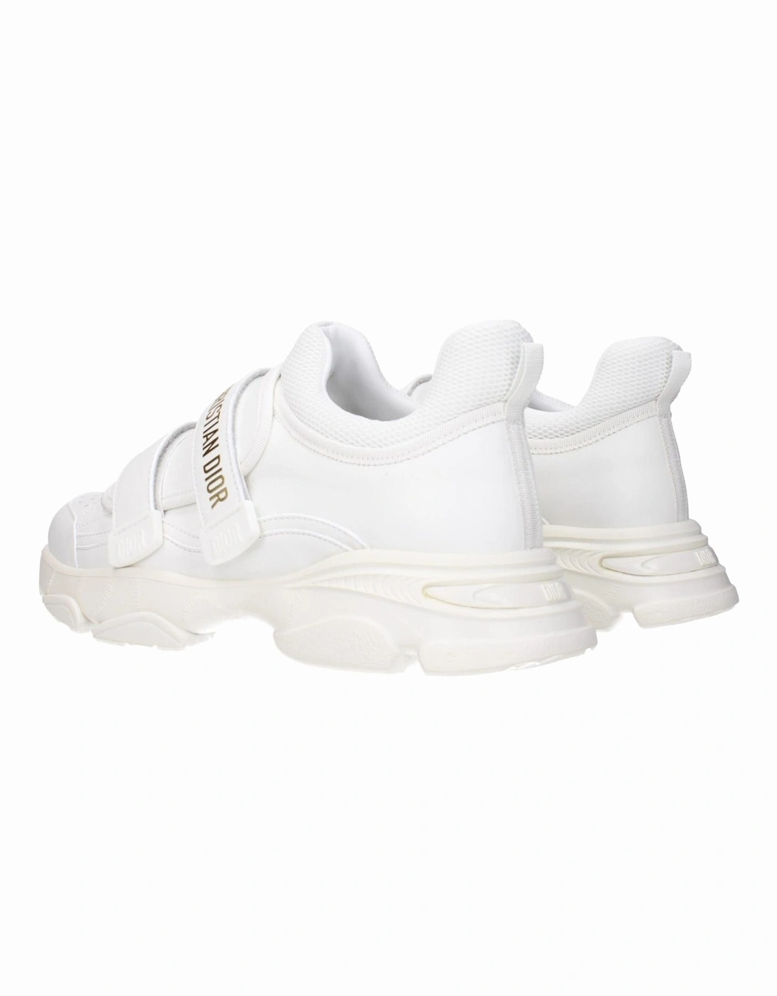 Leather Sneakers with Side and Back Logo Women - White