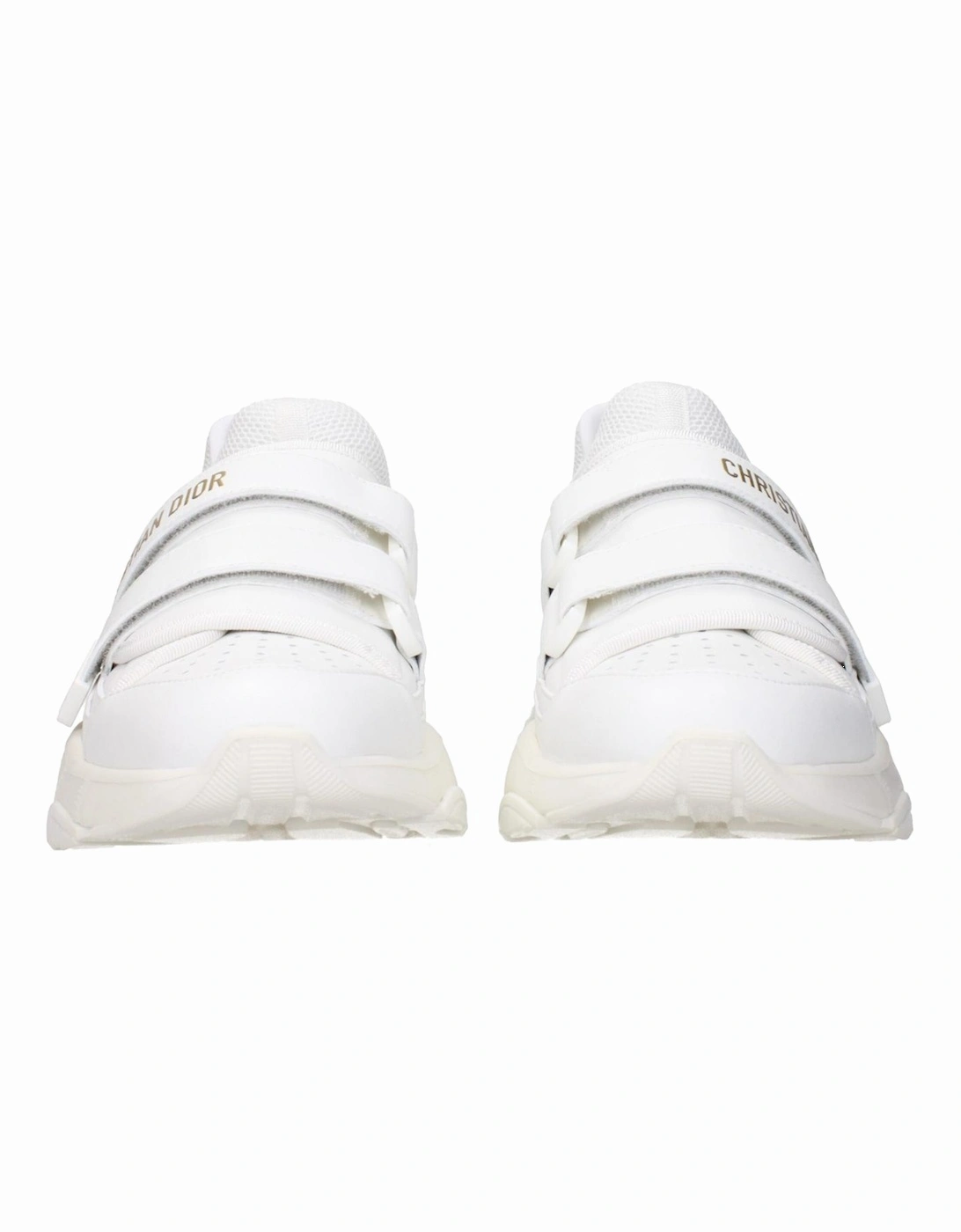 Leather Sneakers with Side and Back Logo Women - White