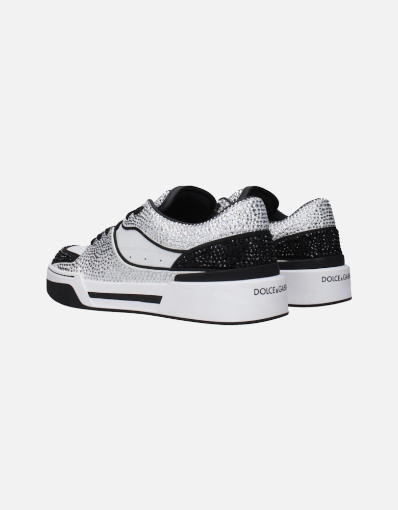 Leather Sneakers with Front and Back Logo Women - White
