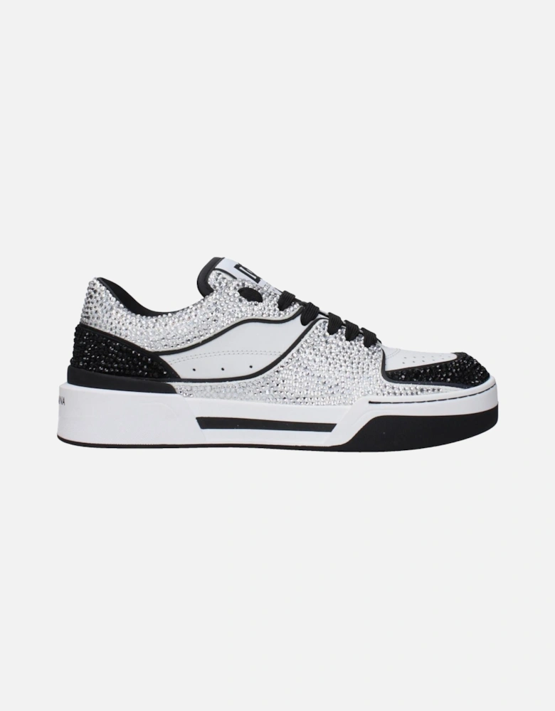 Leather Sneakers with Front and Back Logo Women - White