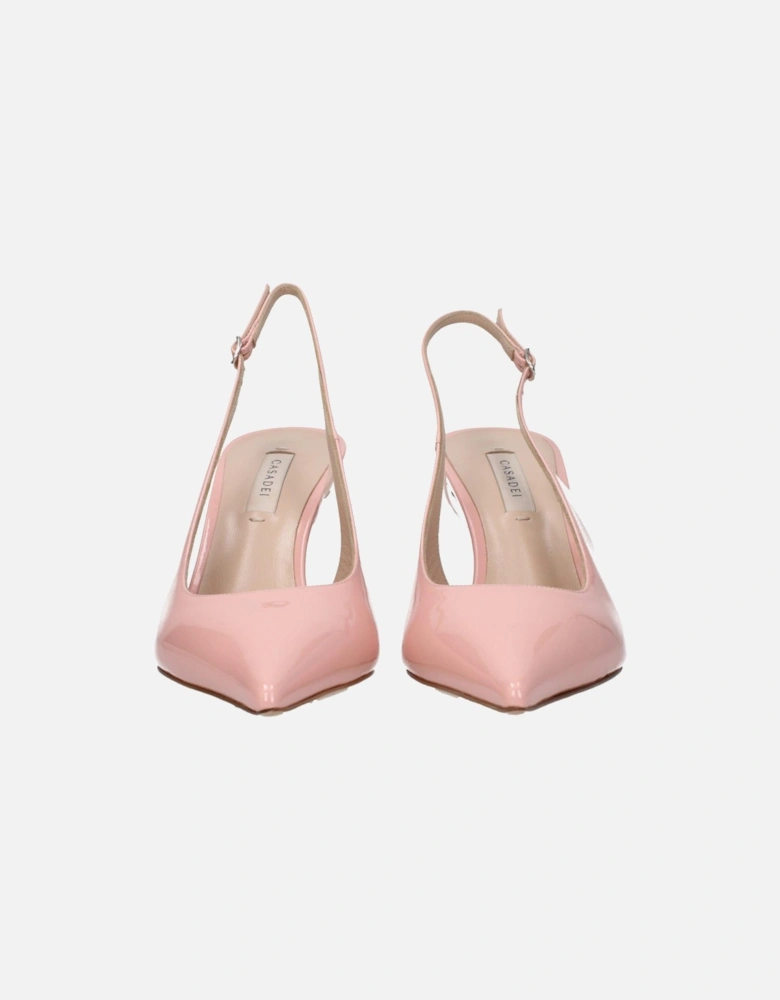 Patent Leather Pointy Toe Mid-Heel Sandals Women - Pink