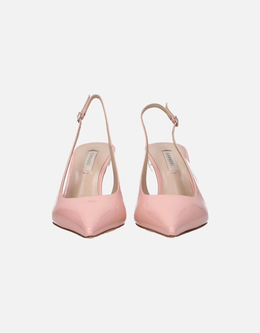 Patent Leather Pointy Toe Mid-Heel Sandals Women - Pink