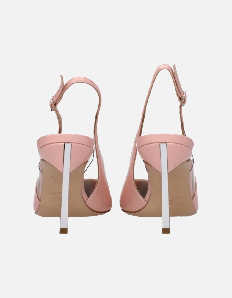 Patent Leather Pointy Toe Mid-Heel Sandals Women - Pink