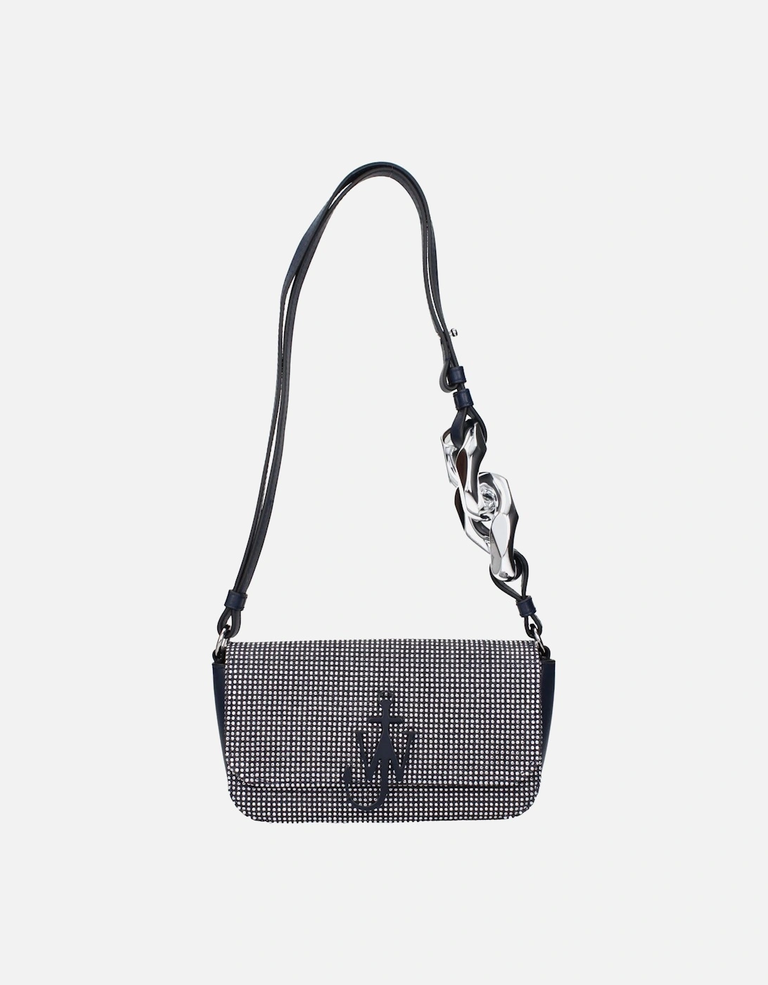 Elegant Shoulder Bag with Front Logo and Studs Women - Blue, 4 of 3