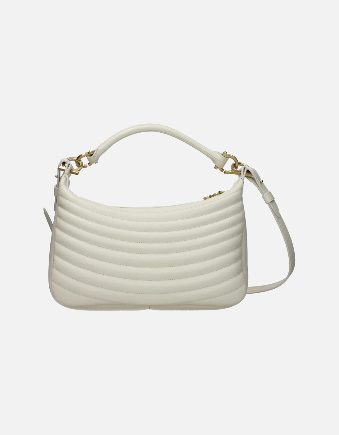 Leather Handbag with Removable Shoulder Strap Women - Beige, 4 of 3