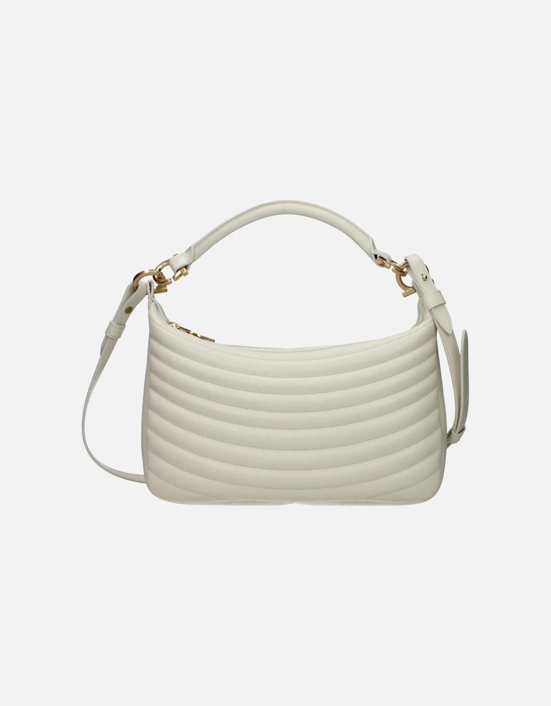 Leather Handbag with Removable Shoulder Strap Women - Beige