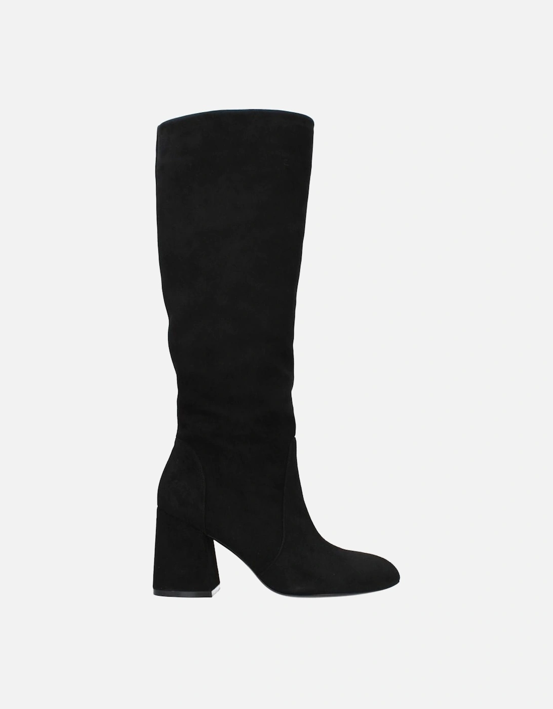 Suede Mid Heel Round Toe Boots Women - Black, 6 of 5