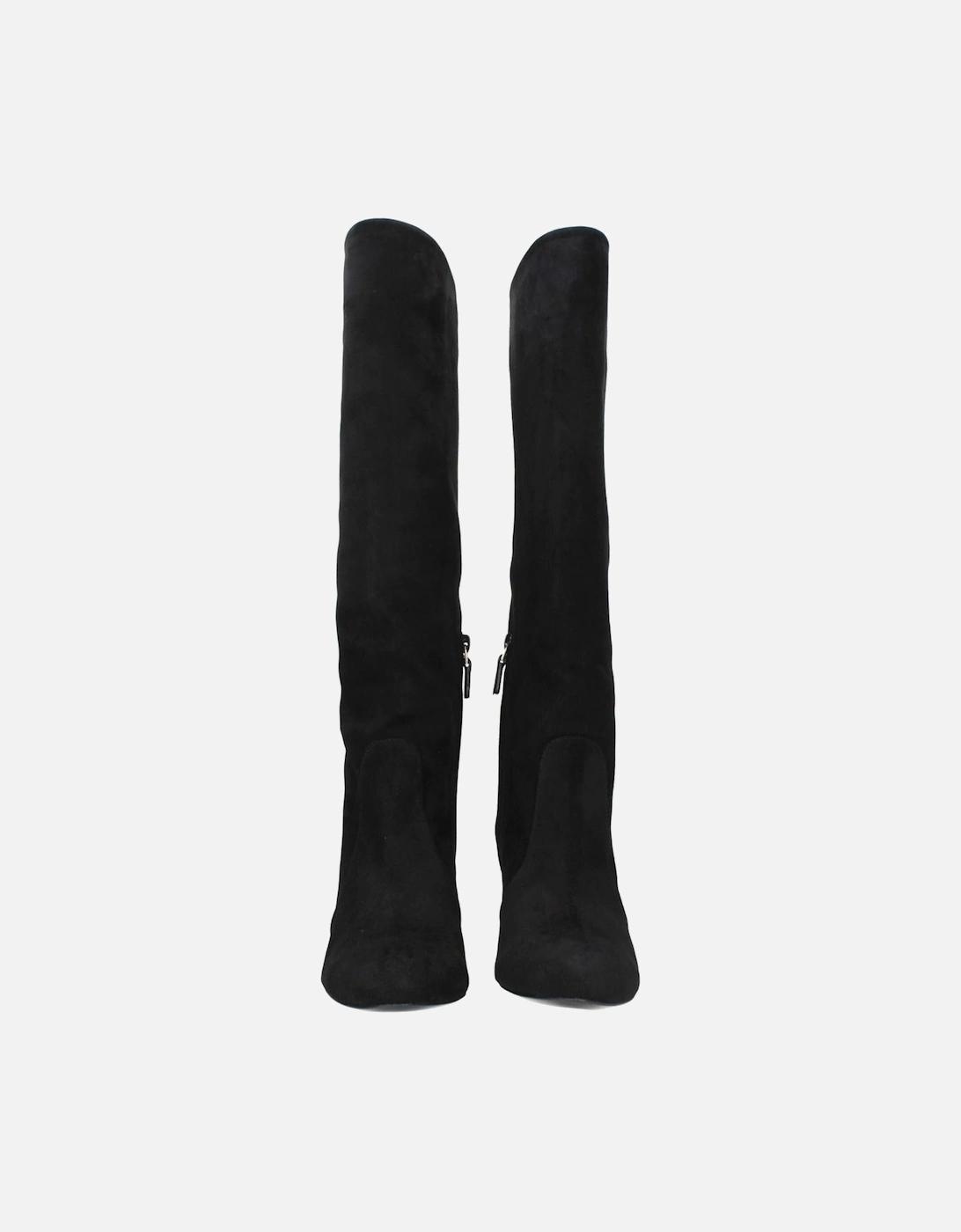 Suede Mid Heel Round Toe Boots Women - Black