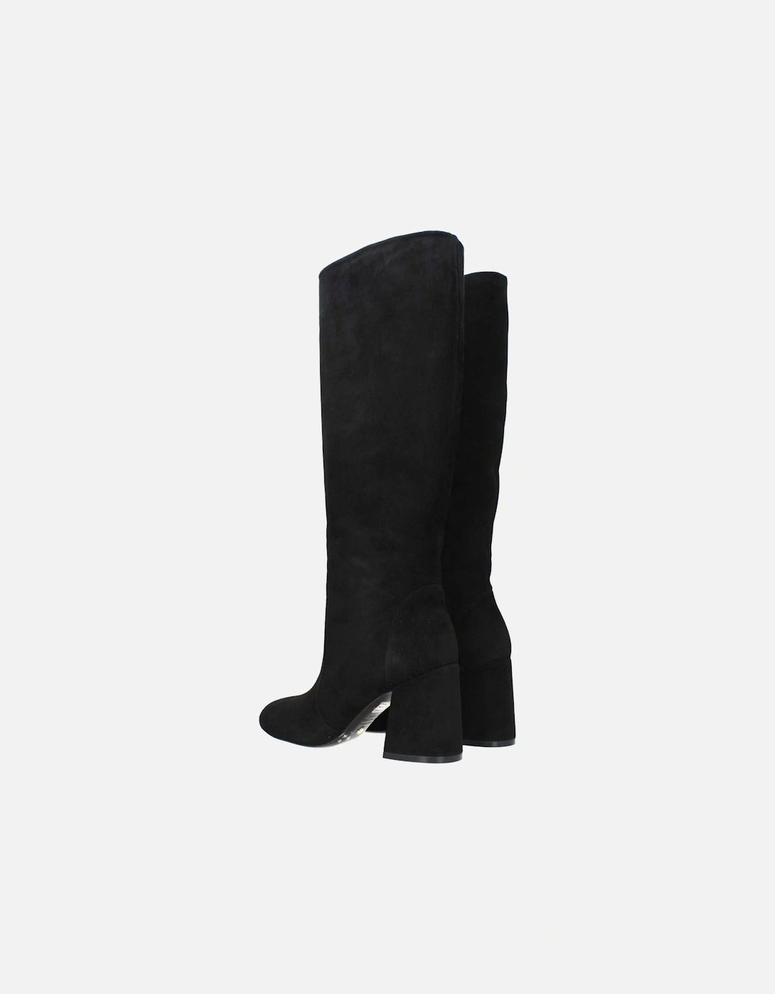 Suede Mid Heel Round Toe Boots Women - Black