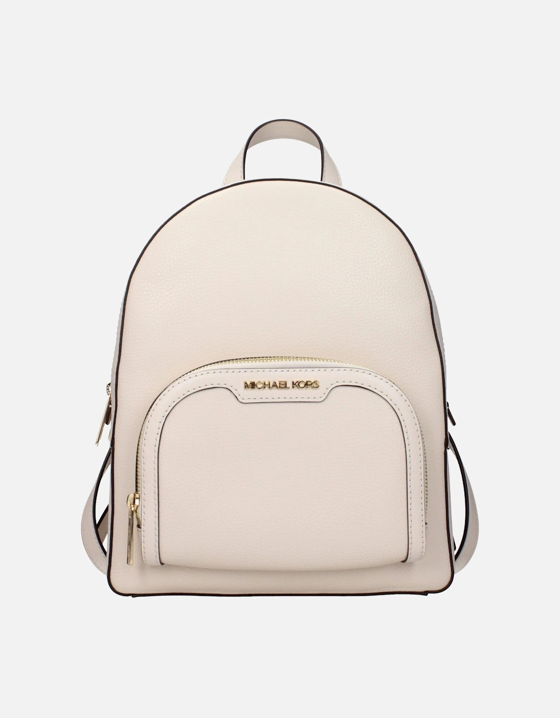 Leather Backpack with Adjustable Straps and Front Logo Women - Beige, 4 of 3