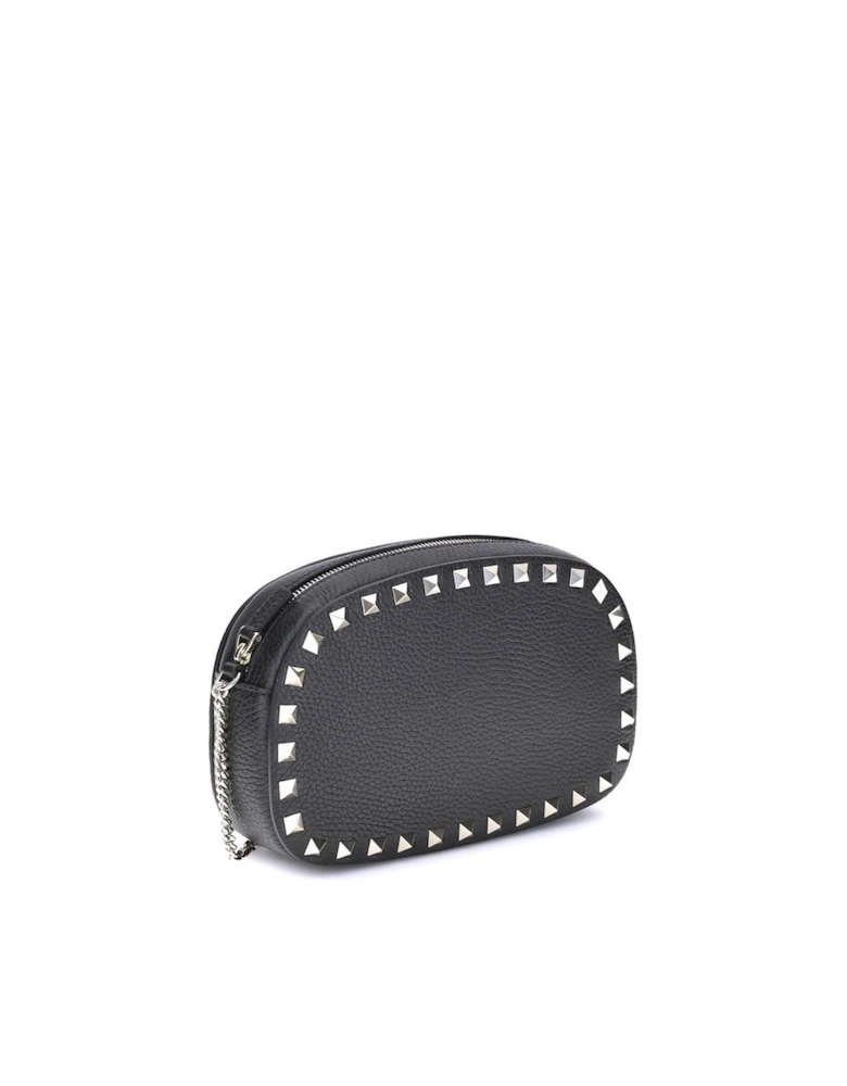 Rockstud Platinum-Finish Studded Shoulder Bag Women - Black