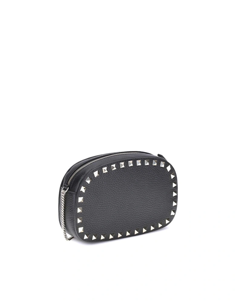 Rockstud Platinum-Finish Studded Shoulder Bag Women - Black