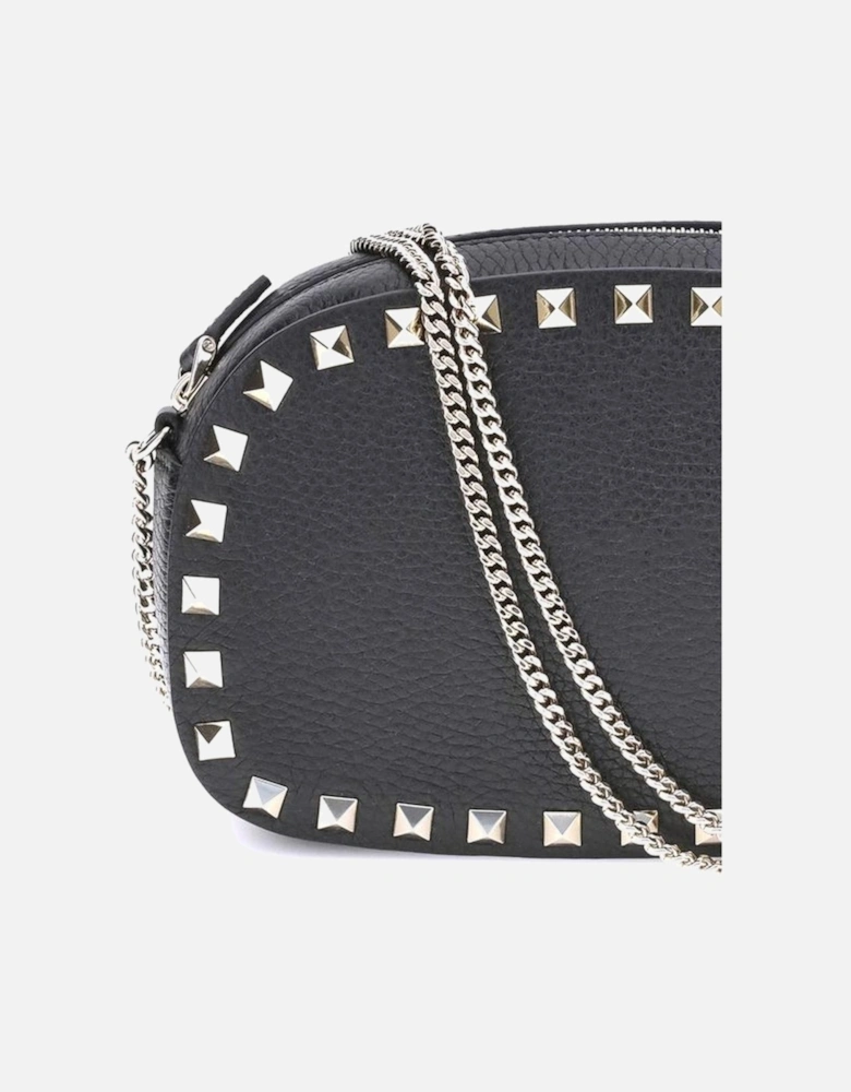 Rockstud Platinum-Finish Studded Shoulder Bag Women - Black