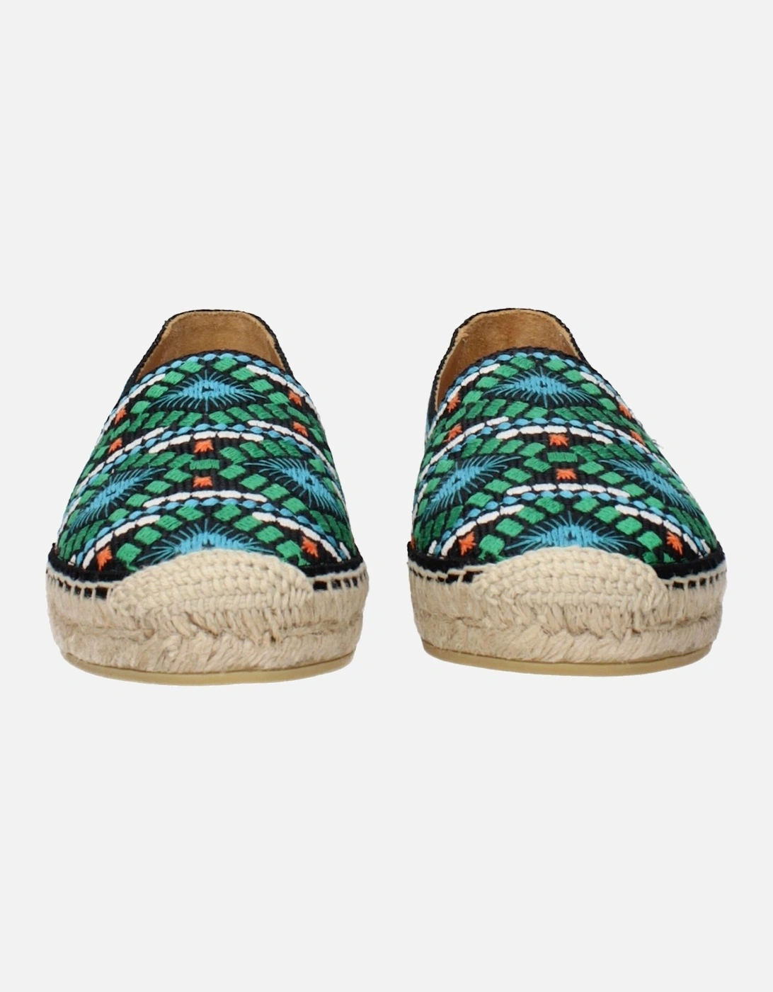 Print Espadrilles with Round Toe and Rubber Sole Women - Black Shoes