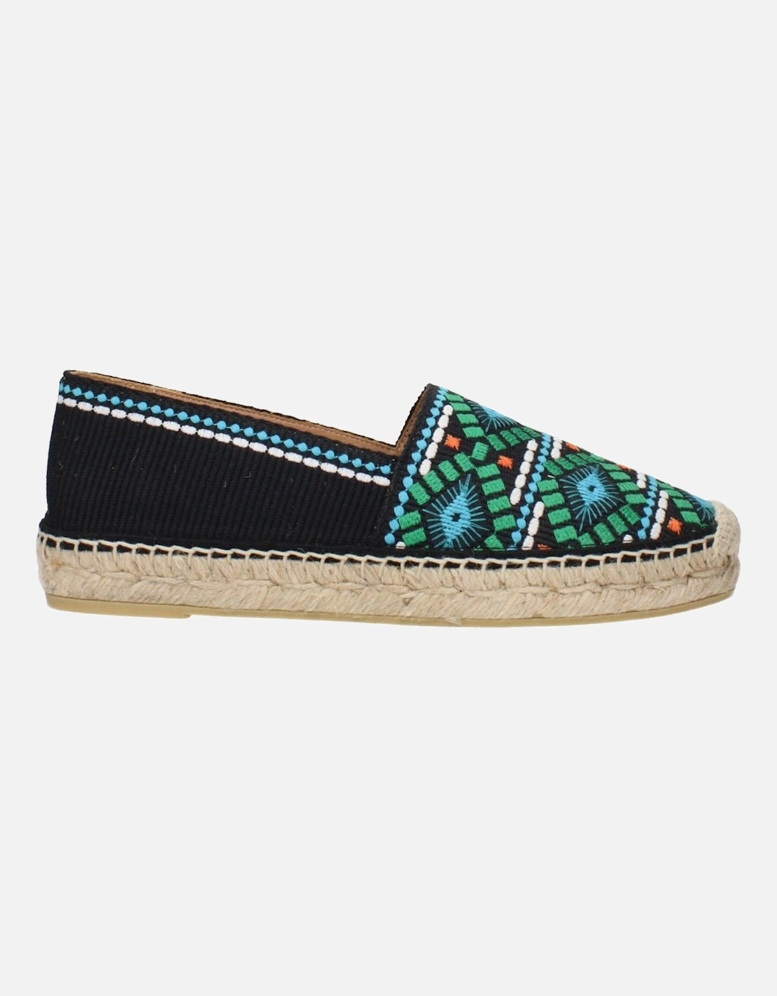 Print Espadrilles with Round Toe and Rubber Sole Women - Black Shoes, 6 of 5