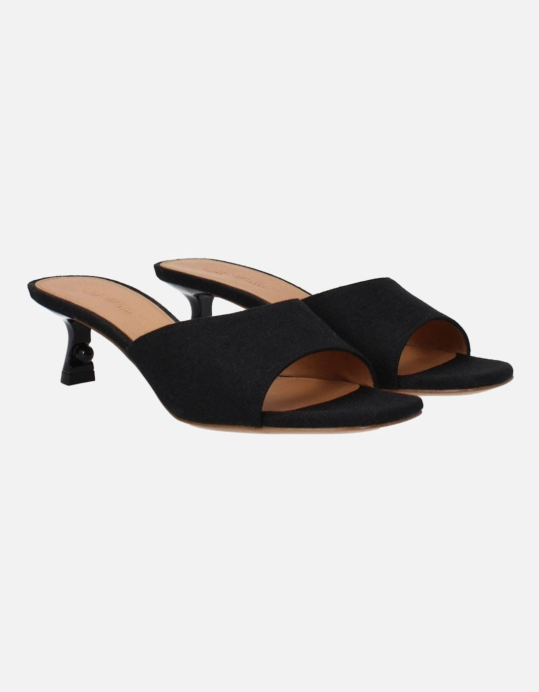 Leather Sole Mid Heel Open Toe Sandals Women - Black