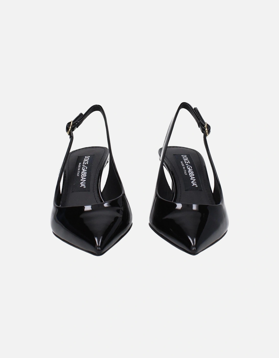 Patent Leather Mid-Heel Pointy Toe Sandals Women - Black