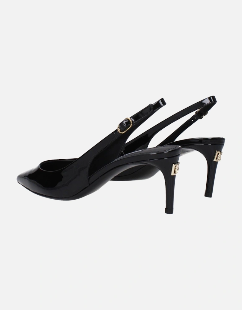 Patent Leather Mid-Heel Pointy Toe Sandals Women - Black