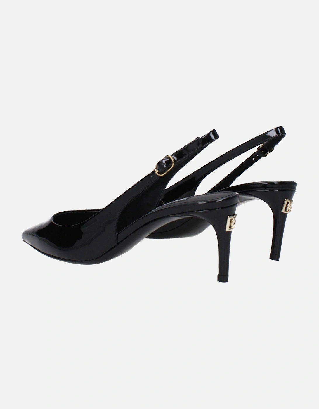 Patent Leather Mid-Heel Pointy Toe Sandals Women - Black