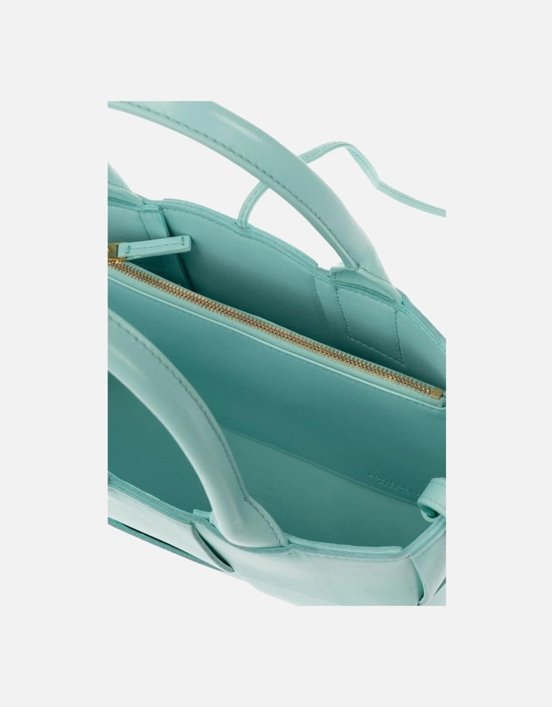 Intrecciato Leather Tote with Drawcord Closure Women - Blue Bags