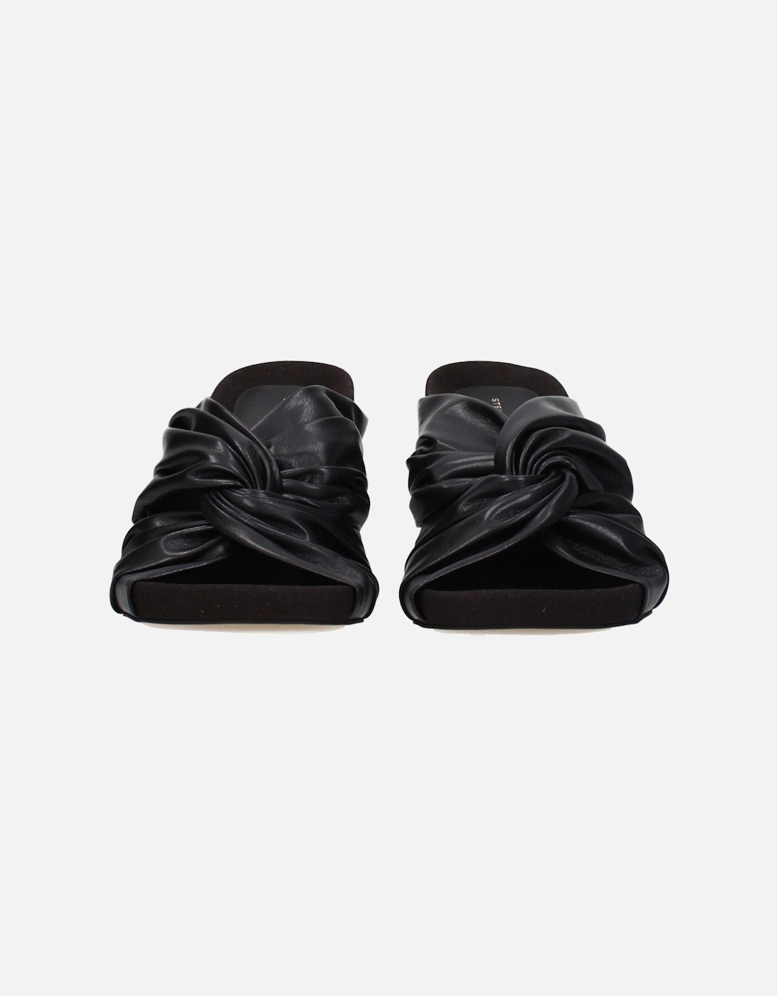 Mid Heel Open Toe Eco Leather Sandals Women - Black