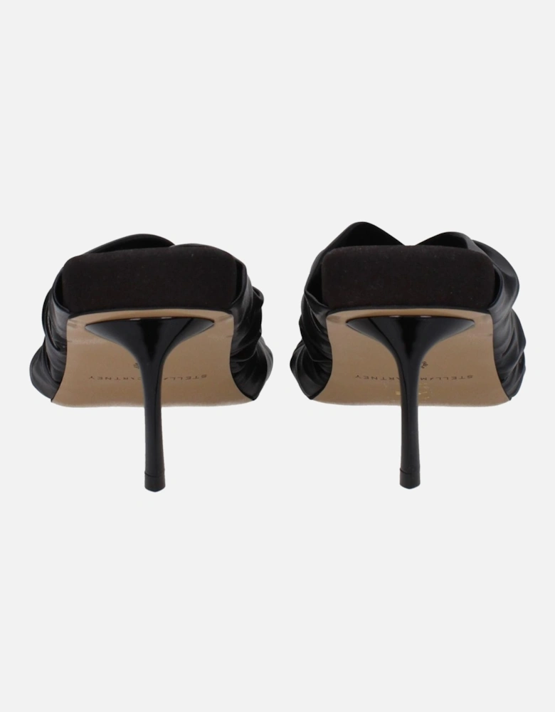 Mid Heel Open Toe Eco Leather Sandals Women - Black