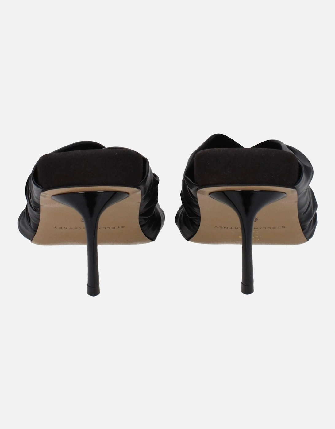 Mid Heel Open Toe Eco Leather Sandals Women - Black