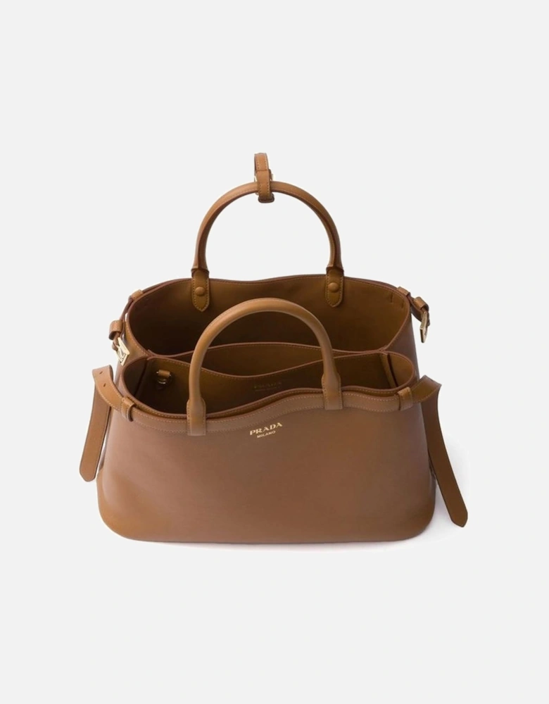 Smooth Calf Leather Bag with Adjustable Straps Women - Brown