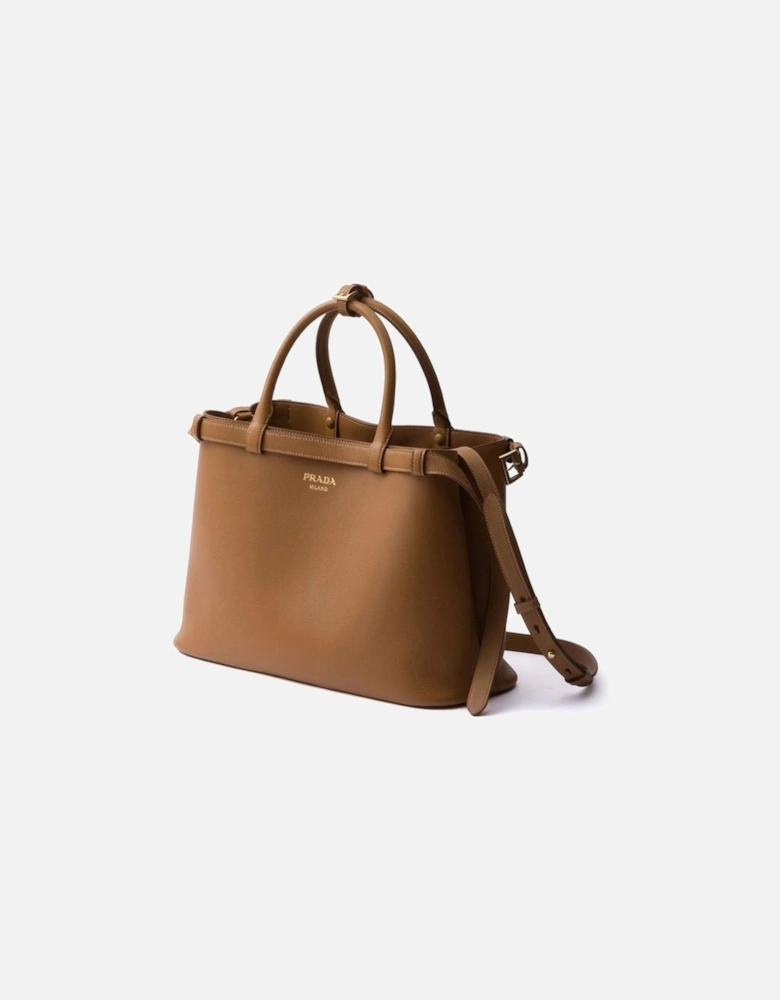 Smooth Calf Leather Bag with Adjustable Straps Women - Brown