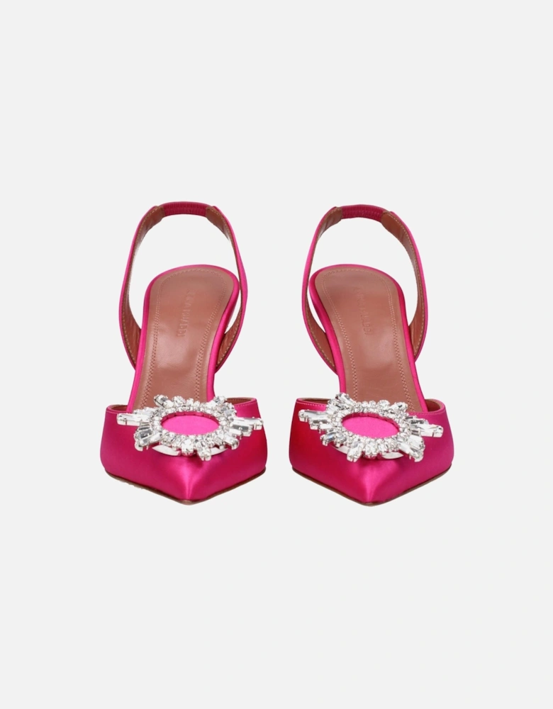 Rhinestone Embellished Satin High Heel Sandals Women - Pink