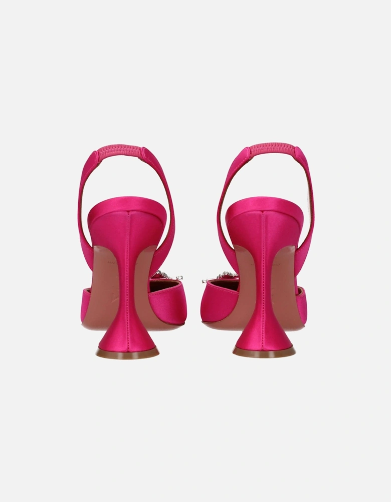 Rhinestone Embellished Satin High Heel Sandals Women - Pink
