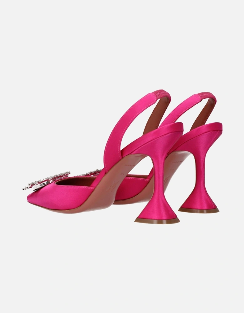 Rhinestone Embellished Satin High Heel Sandals Women - Pink