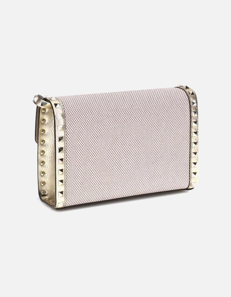 Small Canvas Rockstud Shoulder Bag with Metallic Trim Women -