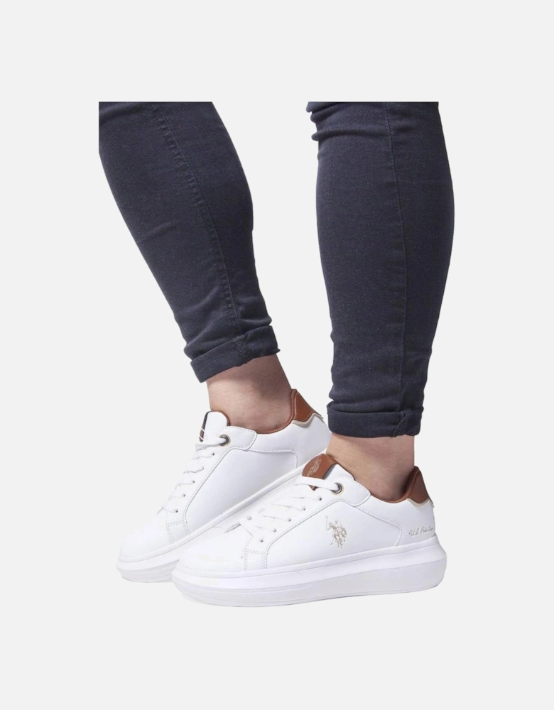 Contrasting Detail Logo Sports Shoe Women - White Sneakers