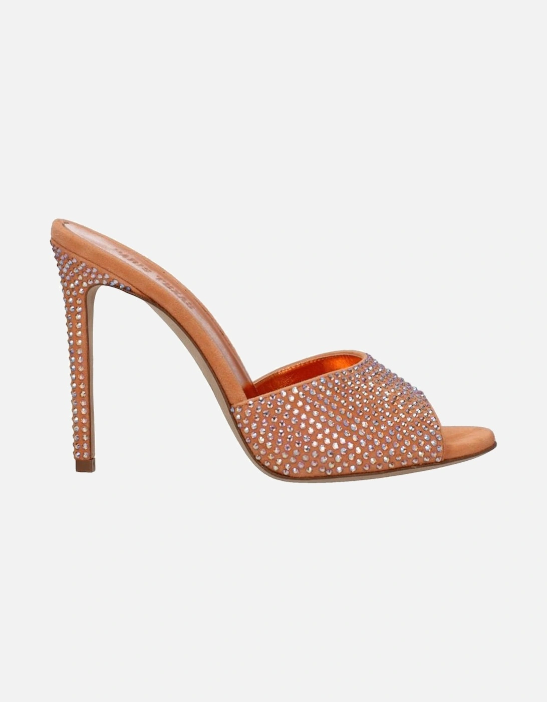 Studded Suede High Heel Sandals Women - Orange, 6 of 5