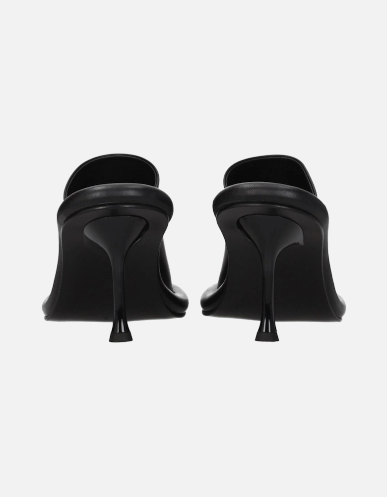 High Heel Leather Open Toe Sandals Women - Black