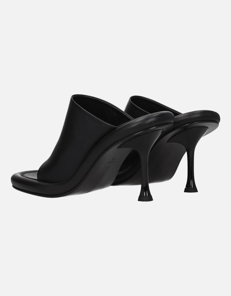 High Heel Leather Open Toe Sandals Women - Black